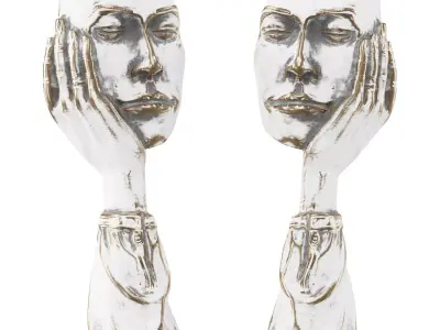 Hand with face figurine 3D model