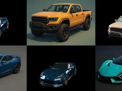 Sport Car bundle 21 pack 68 glb 3D model