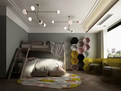 Children Room Interior 3D model 14