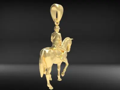 Jockey And Horse Pendant Necklace 3D print model