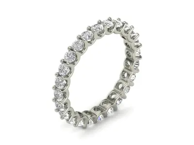 U Shaped Eternity Ring 2 point 7 mm stone size swiss 14 and EU54 3D print model