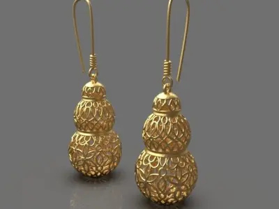 Charm spherical earrings 3D print model