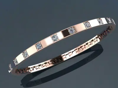 The Aurora Bangle Bracelet jewelry 3D model - for Her 3D print model
