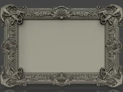 Mirror Frame with anchor 3D print model