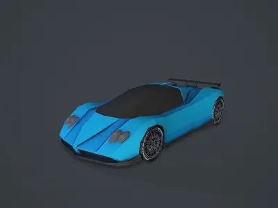 Stylized Hyper Car 01 - Low Poly Game Vehicle Car - Race Car Low-poly 3D model