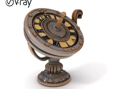 Antique Sundial Clock Model Pack Low-poly 3D model