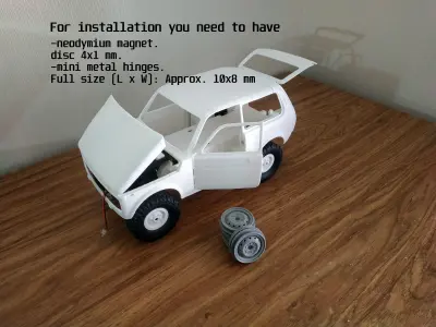 RC car Lada Niva with interior chassis WPL C24 stl file 3D print model