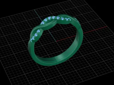 Luxury engagement ring 3D print model 3