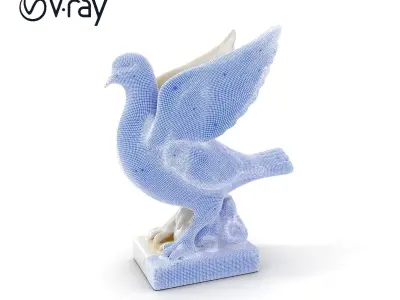 Elegant Dove Statue Model Pack for D Rendering Low-poly 3D model