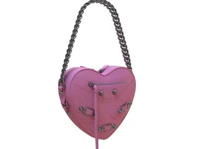 Balenciaga Le Cagole Heart Mini Bag Pink Low-poly 3D model