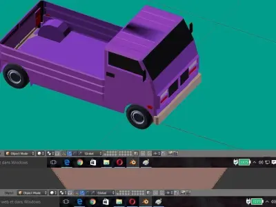 truck low poly Low-poly 3D model