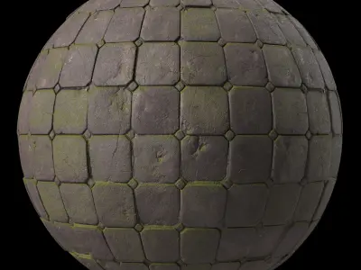 Pavement Materials 78- Brush Rock By Mossy By  Sbsar Pbr Texture
