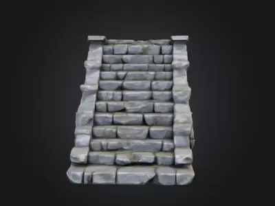 Stone Staircase Low-poly 3D model