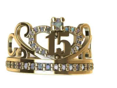 Anillo de 15 para dama-mujer -v- 3D print model