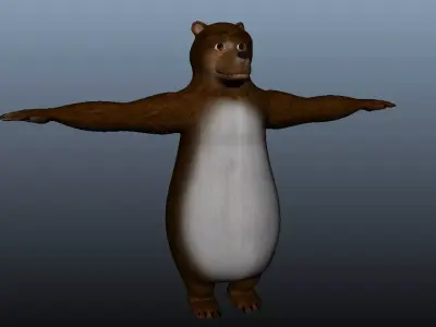 Honey Bear Low-poly 3D model