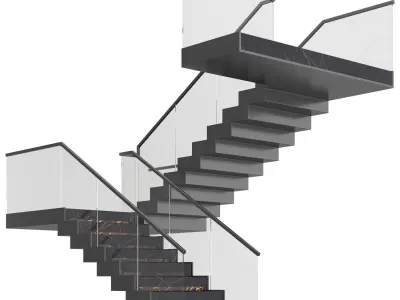 Modern luxury staircase 3D model