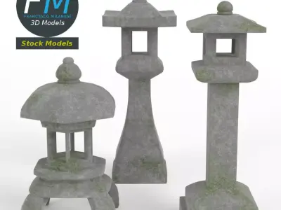 Japanese toro lanterns 3D model