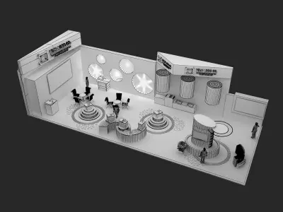  Booth Exhibition Stand a465e 3D model