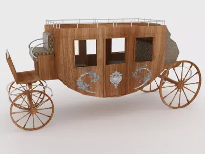 Western Wagon 4 3D model