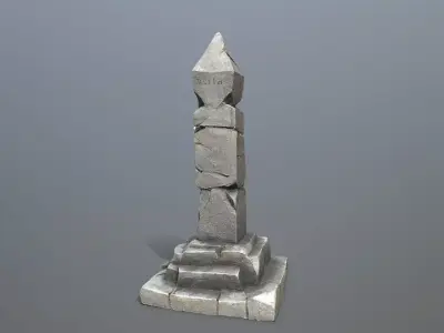 old pillar Low-poly 3D model
