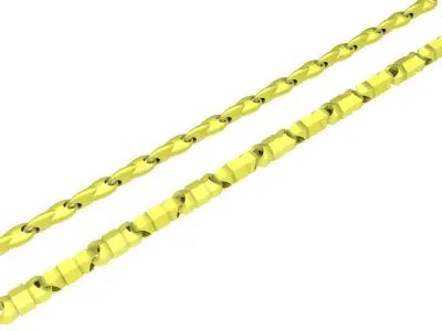Luxury Two Tone Geometric Jewelry Chain 3D Model  4200 3D print model