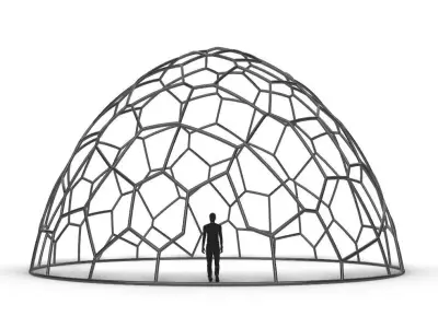 Voronoi Dome structure Geodoesic Like Wireframe 3D model