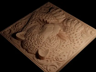 Jaguar CNC 3d Print High Relief Sand Casting 3D print model