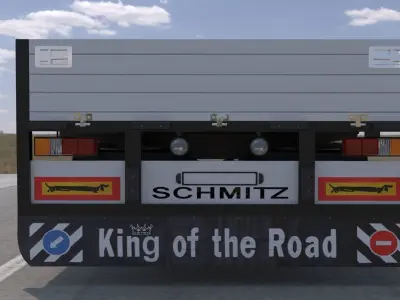 Semi-trailer flatbed trailer 3D model