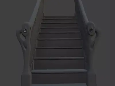 Art Nouveau Staircase High-Poly 3D Mode 3D model