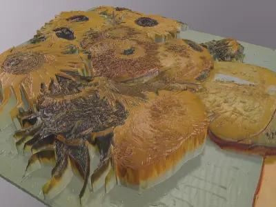 TWELVE SUNFLOWERS by VINCENT VAN GOGH for 3D printing  3D print model