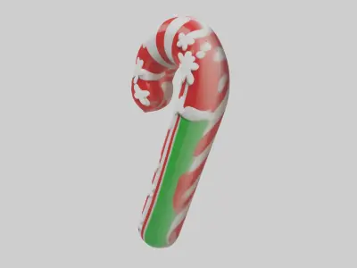 Cartoon Candy Cane Mo 1 Low-poly 3D model