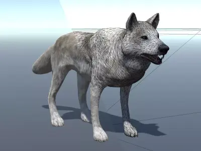 Lowpoly Wolf Rigged and Animated for VR AR Games Low-poly 3D model