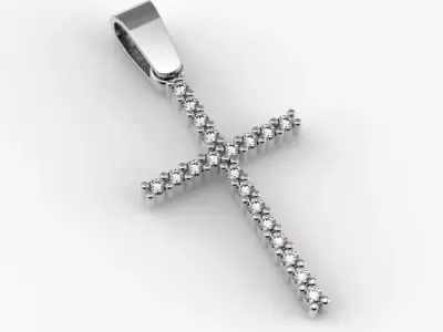 G0451 diamond cross pendant Free 3D print model