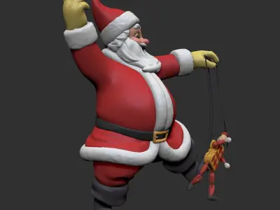 Santa Claus with Puppet  3D print model