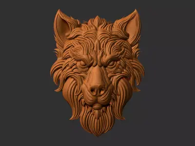 wolf head 3D print model