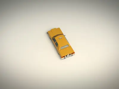 Low Poly Taxi Cab 02 Low-poly 3D model
