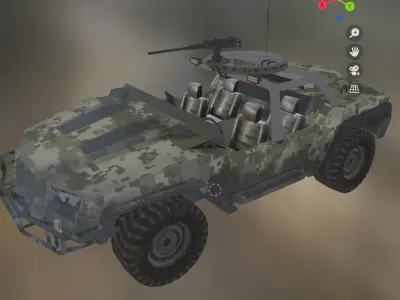 military car Low-poly 3D model