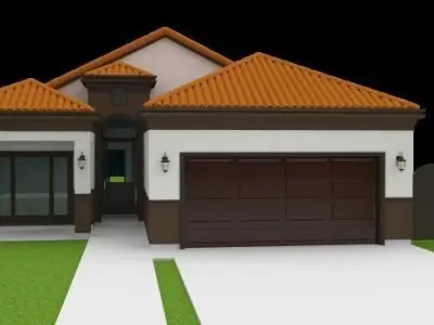 Residential 4 bed 3 bath 2 car garage  3D model