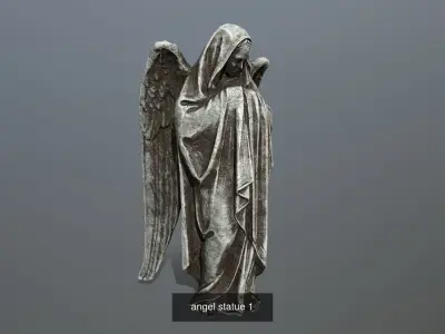 angel set statue of 3D Model Collection