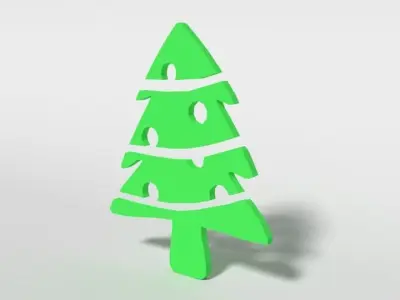 Low Poly Fir Tree Decorative Object Free low-poly 3D model