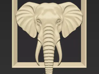 Elephant Head A65 3D print model