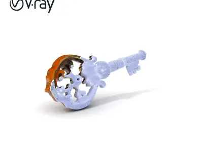 Antique Ornate Key Model Pack Low-poly 3D model