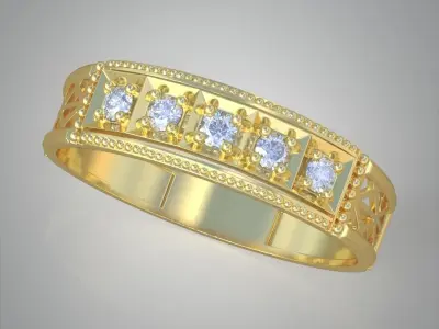 Diamond ring 0529 3D printable model Free 3D print model