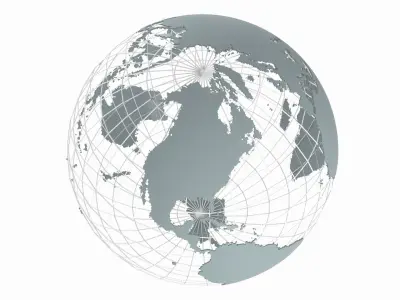 Globe News Skeleton Asbcstos Color 3D model