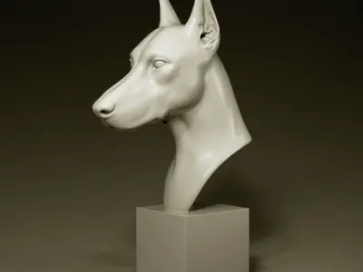 Dog bust 01 3D model