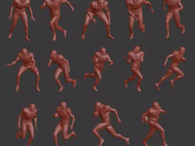 Football Player 14 Poses 3D model