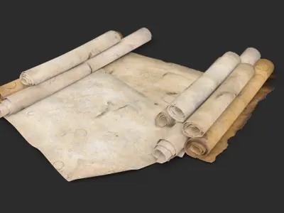 Old Parchment Low-poly 3D model