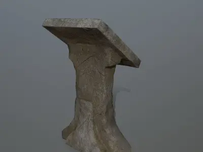 lectern stone table Low-poly 3D model