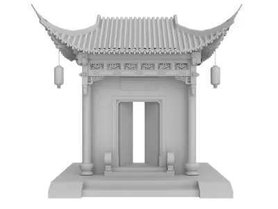Chinese architecture Low-poly 3D model order