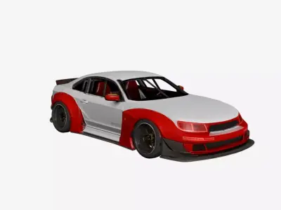 Track-Focused Sports Car Aerodynamic Urban Design 04 3D model